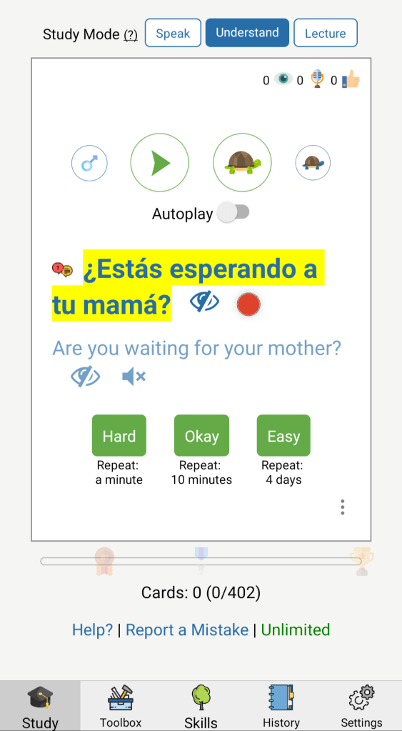 Speechling for Spanish speaking practice